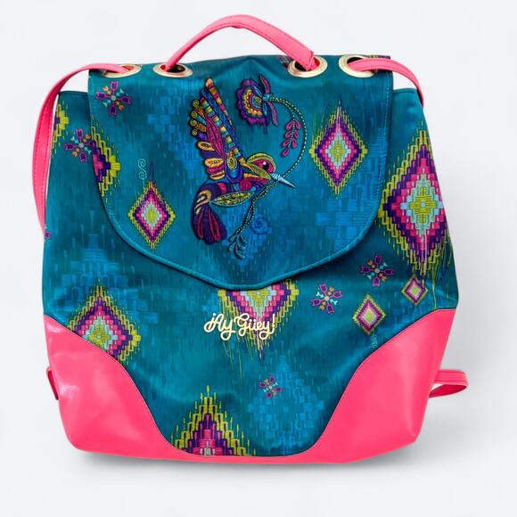 Ay Güey!‎ Bright Iridescent Hummingbird Design Cleo Model Bag Backpack/Purse - Picture 1 of 12